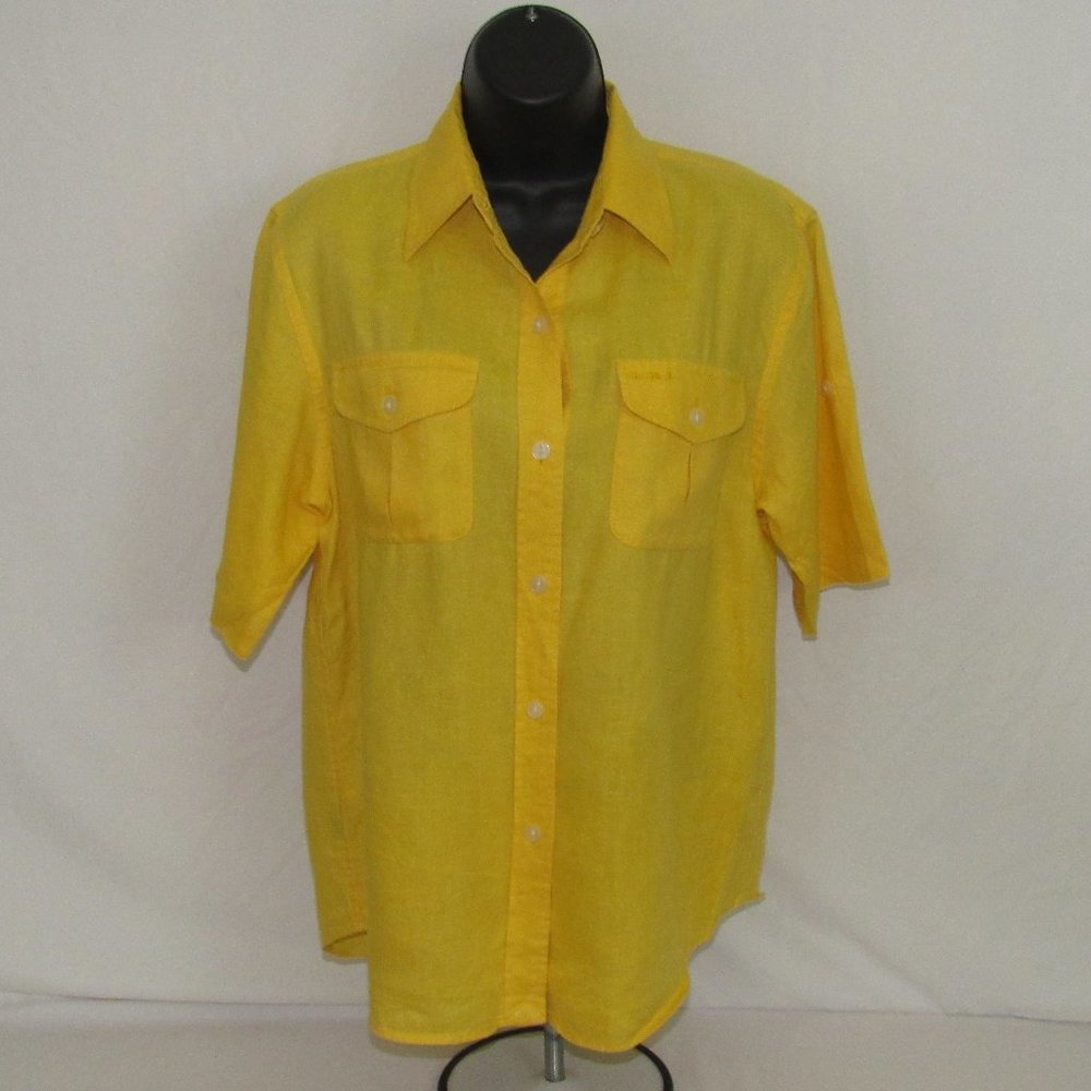 LRL Lauren Ralph Lauren 100% Linen Button Front Shirt / Size Medium